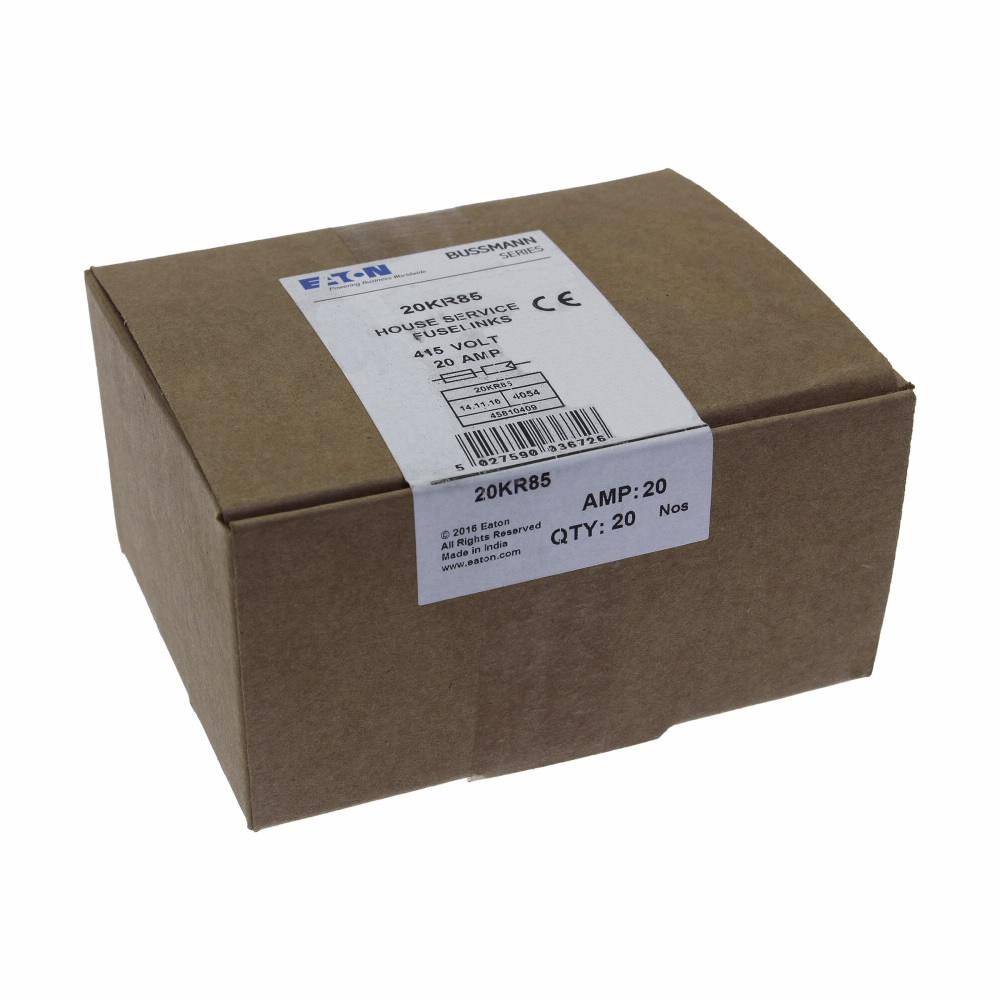 Edison 20KR85 Cylindrical Fuse Link, 415 VAC, 20 A