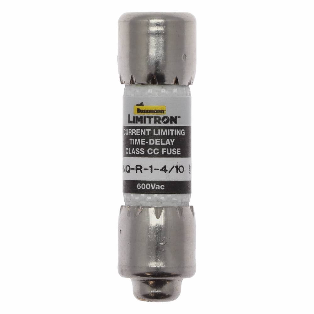 Bussmann CC-Tron® FNQ-R-1-4/10 Current Limiting Time Delay Fuse, 1.4 A, 600 V, 200 kAIC Interrupt, CC Class, Cylindrical Body