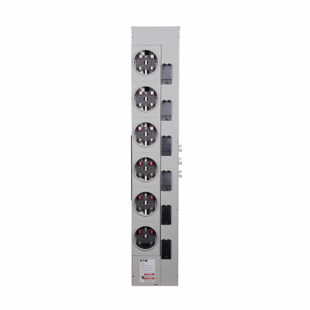 EATON 1MM612R 6-Meter Multiple Metering Meter Stack Module With Ring Style Cover, 120/240 VAC, 125 A, 1 Phase, 3 Wires