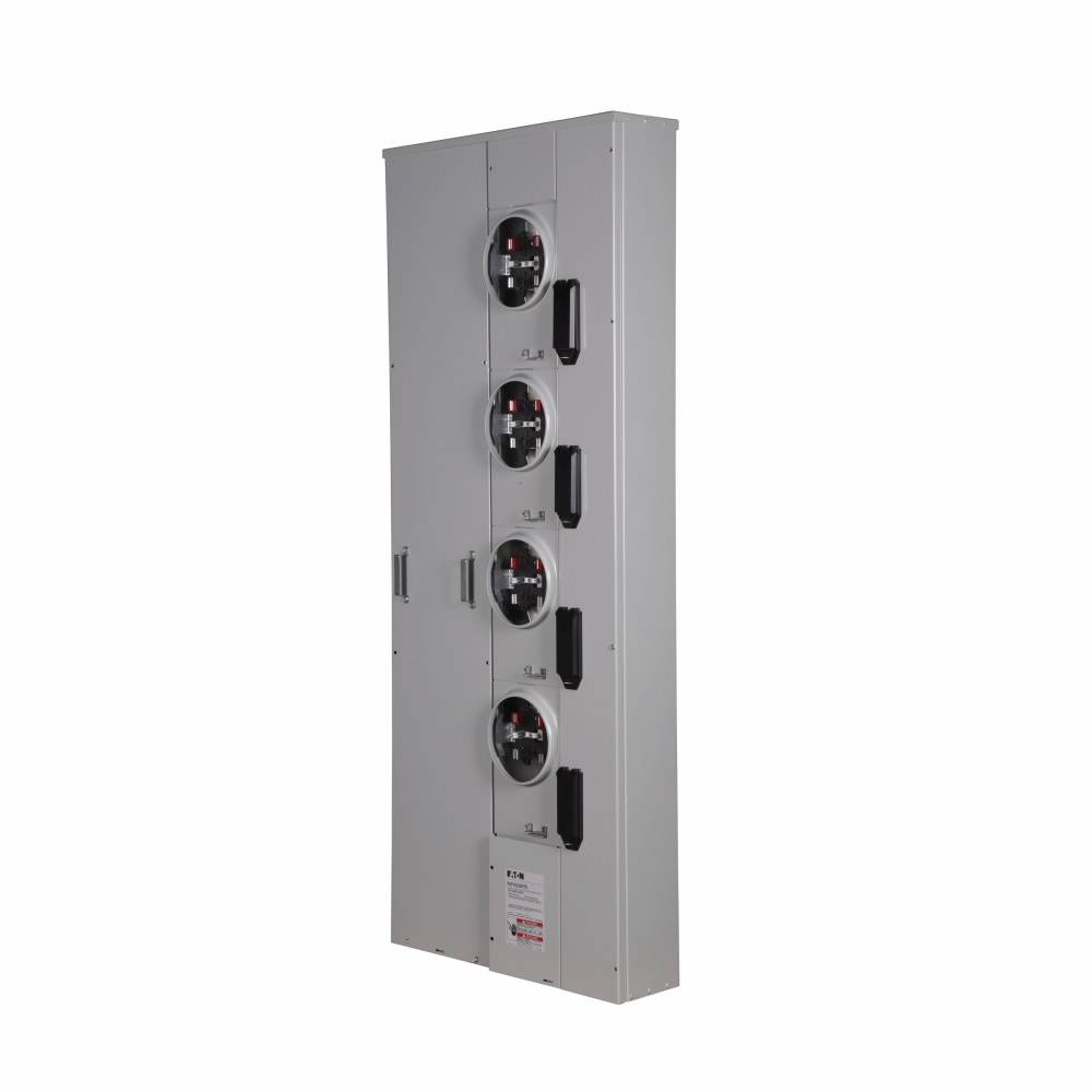 EATON 1MP4206RRL 3-Wire Group Metering Meter Pack, 200 A Self-Contained Socket, Underground Feed, 120/240 VAC, 600 A Bus
