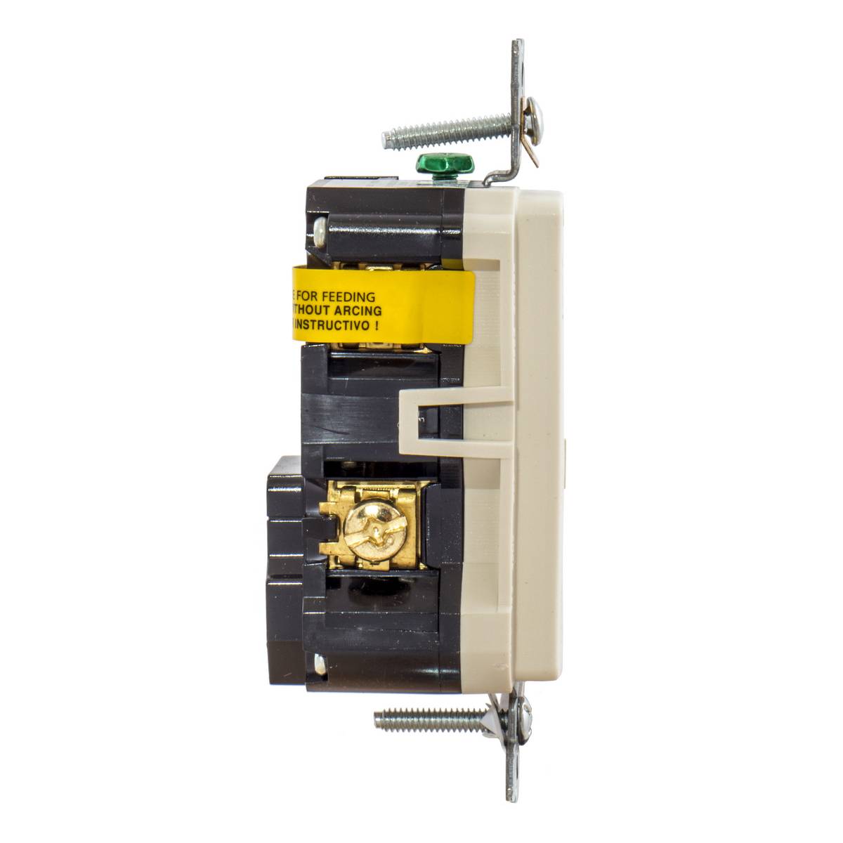Wiring Device-Kellems AFR15TRLA Decorator Duplex Standard Tamper Resistant Arc Fault Receptacle, 125 VAC, 15 A, 2 Poles, 3 Wires, Light Almond