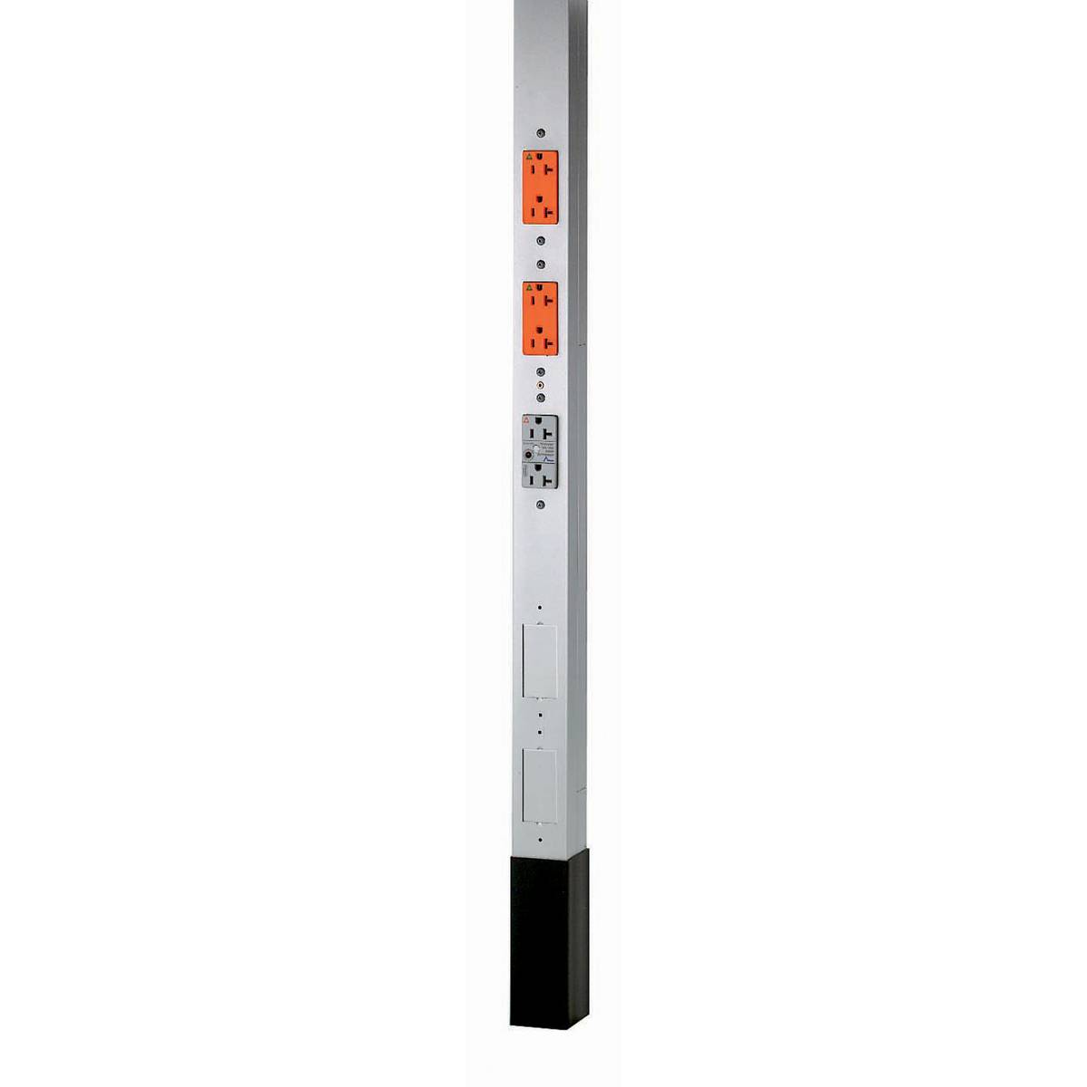 PREMISE WIRING HBLPP10SA 3-Service 19-Strands Isolated Ground Pre-Wired TVSS Version Service Pole, (3) Receptacles, (1) Knockout Capacity, 4 Outlets, 10 ft 2 in L x 2.13 in W, Aluminum