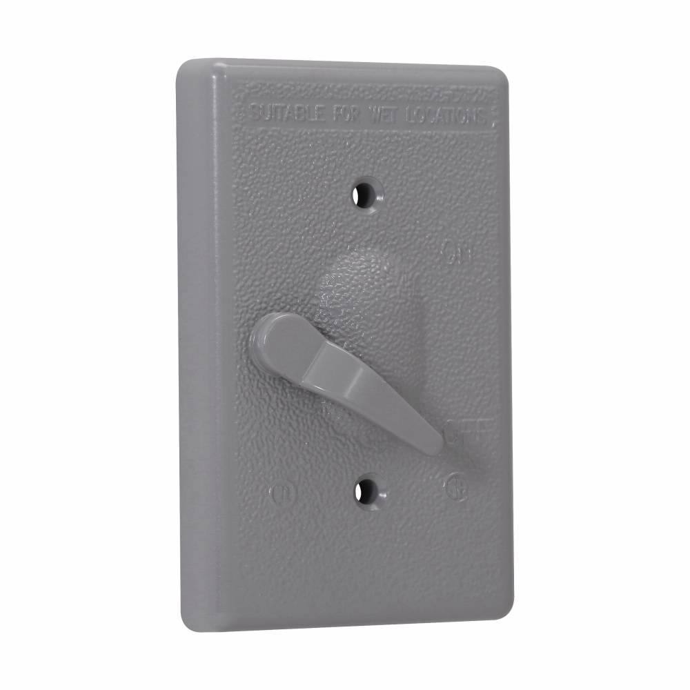 Crouse-Hinds TP7280 Toggle Switch Weatherproof Outlet Cover With Gasket, Stamped Aluminum