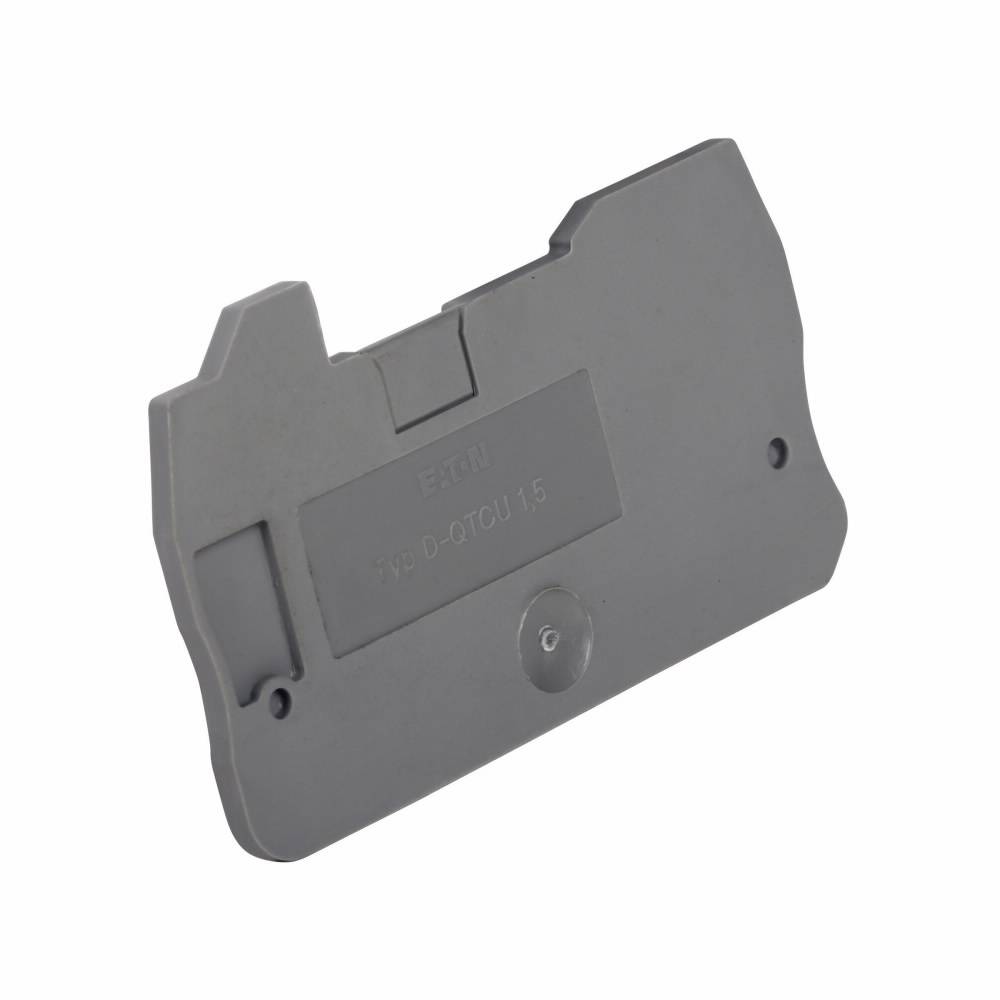 EATON XBACQU15 End Cover, For Use With XB Series XBQU15/XBQU15PE IDC Hybrid Terminal/Ground Block, Gray