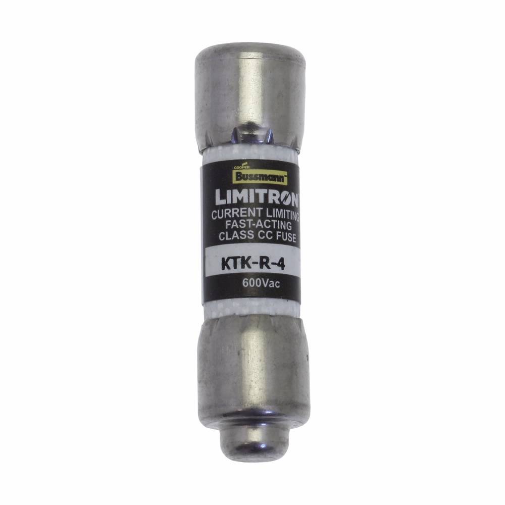 Bussmann Limitron™ KTK-R-4 Fast Acting Current Limiting Low Voltage Fuse, 4 A, 600 V, 200 kA Interrupt, CC Class, Cartridge Body