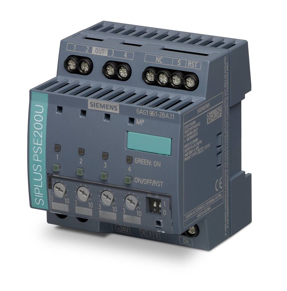 Siemens SIPLUS 6AG19612BA317AA0 PSE200U Power Supply Module, 24 VDC Input, 24 VDC Output, 12 A Input, 3 A Output