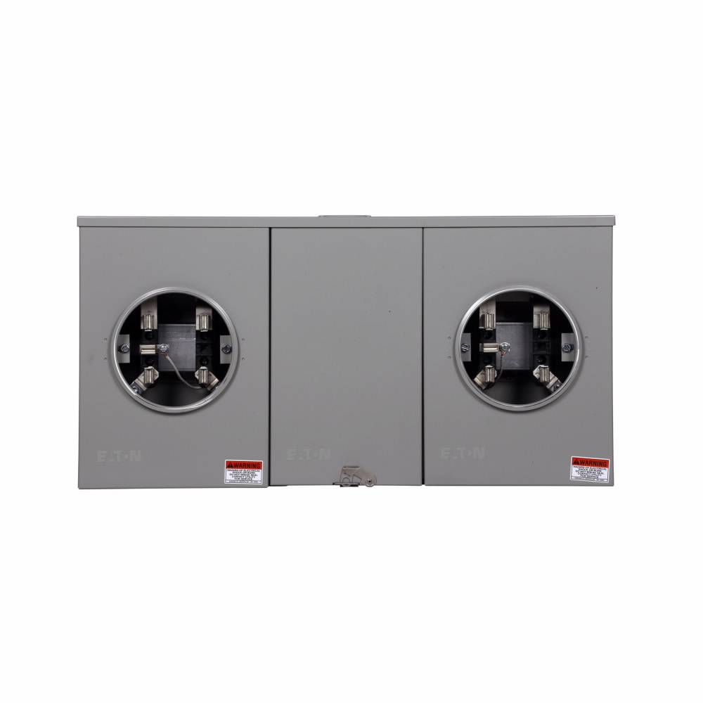 EATON 1009579ACH 5-Position 3-Wire Horizontal Ganged Horn Bypass Meter Socket, 600 VAC, 200 A, 1 ph Phase