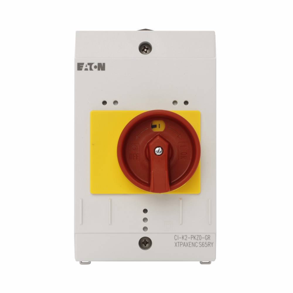 EATON XTPAXENCS65RY Insulated Enclosure With Red/Yellow Rotary Handle, IP66 NEMA Rating, 6.3 in H x 3.94 in W x 5.12 in D