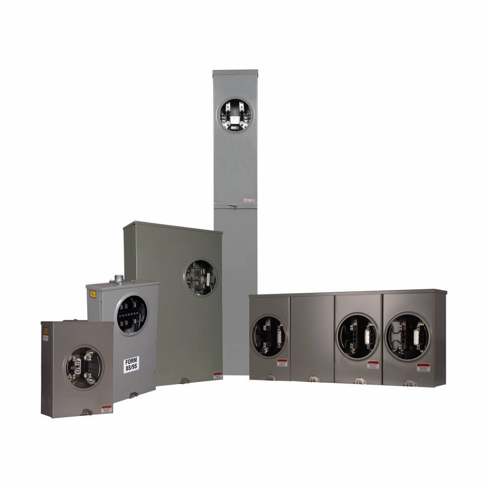 EATON 1004138ACH 1-Position 4-Wire Lever Bypass Meter Socket, 600 VAC, 200 A, 3 ph Phase