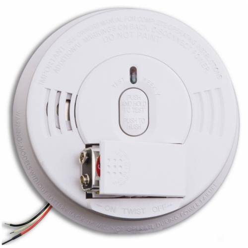 Kidde® 21006376 Tamper-Resistant Smoke Detector Alarm, 10 ft Detection, Ionization Sensor, 120 VAC with 9 VDC Battery Backup, 85 dB