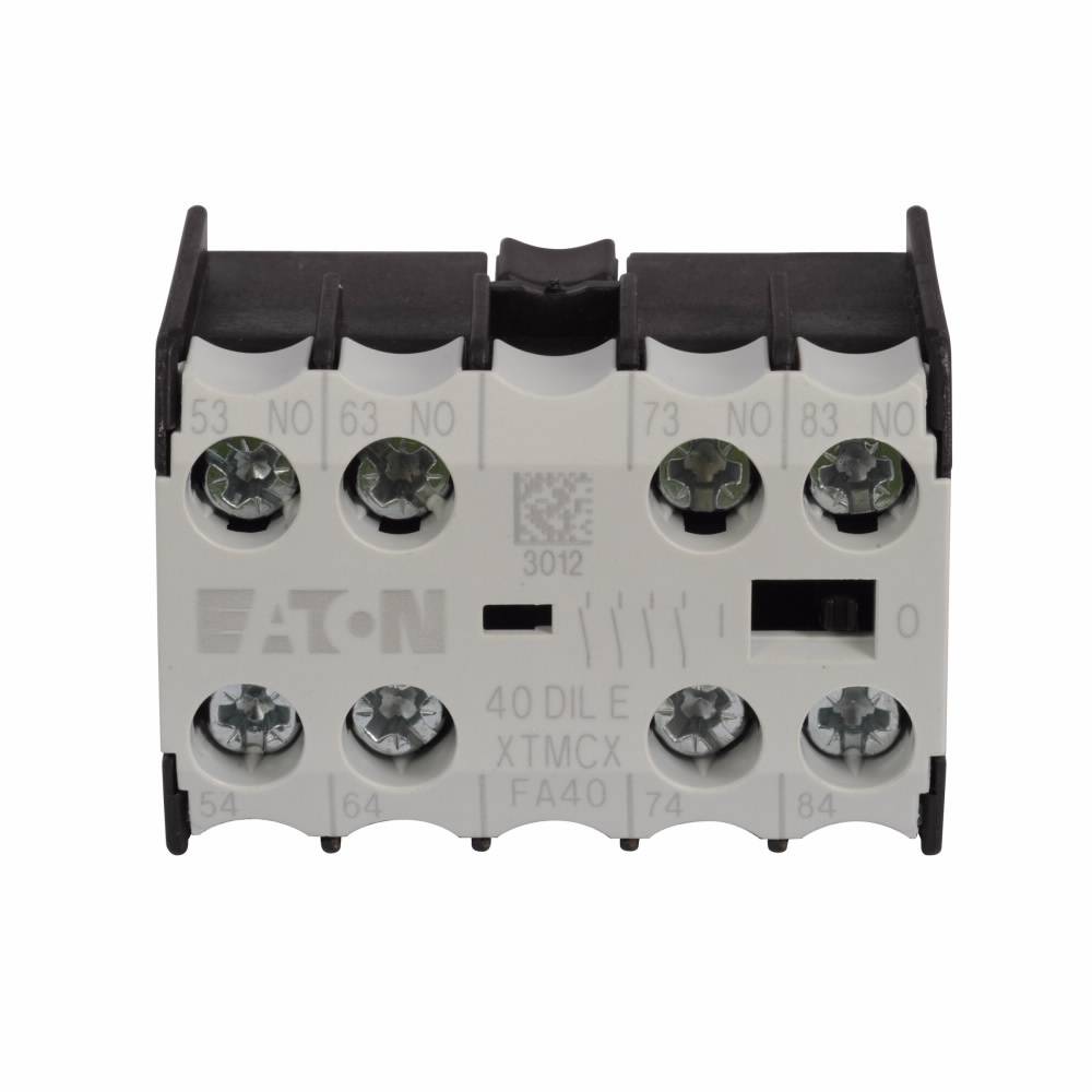 EATON XTMCXFA40 4-Pole Auxiliary Contact, 600 VAC, 10 A, 4 Contacts