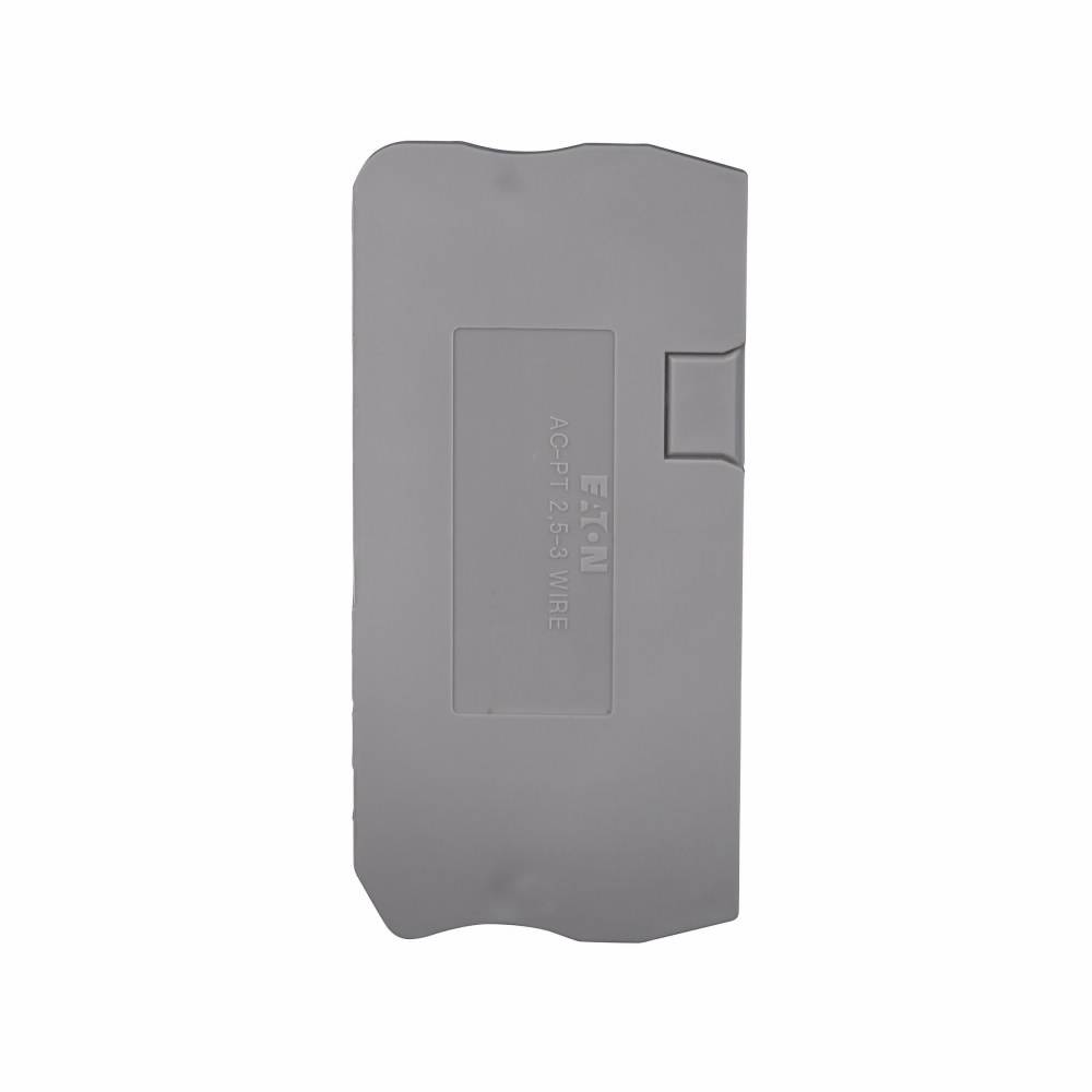EATON XBACPT25D12 End Cover, For Use With XB Series XBPT25D12/XBPT25D12PE/XBPT25MT Spring Cage Connection Terminal/Ground Block, Gray