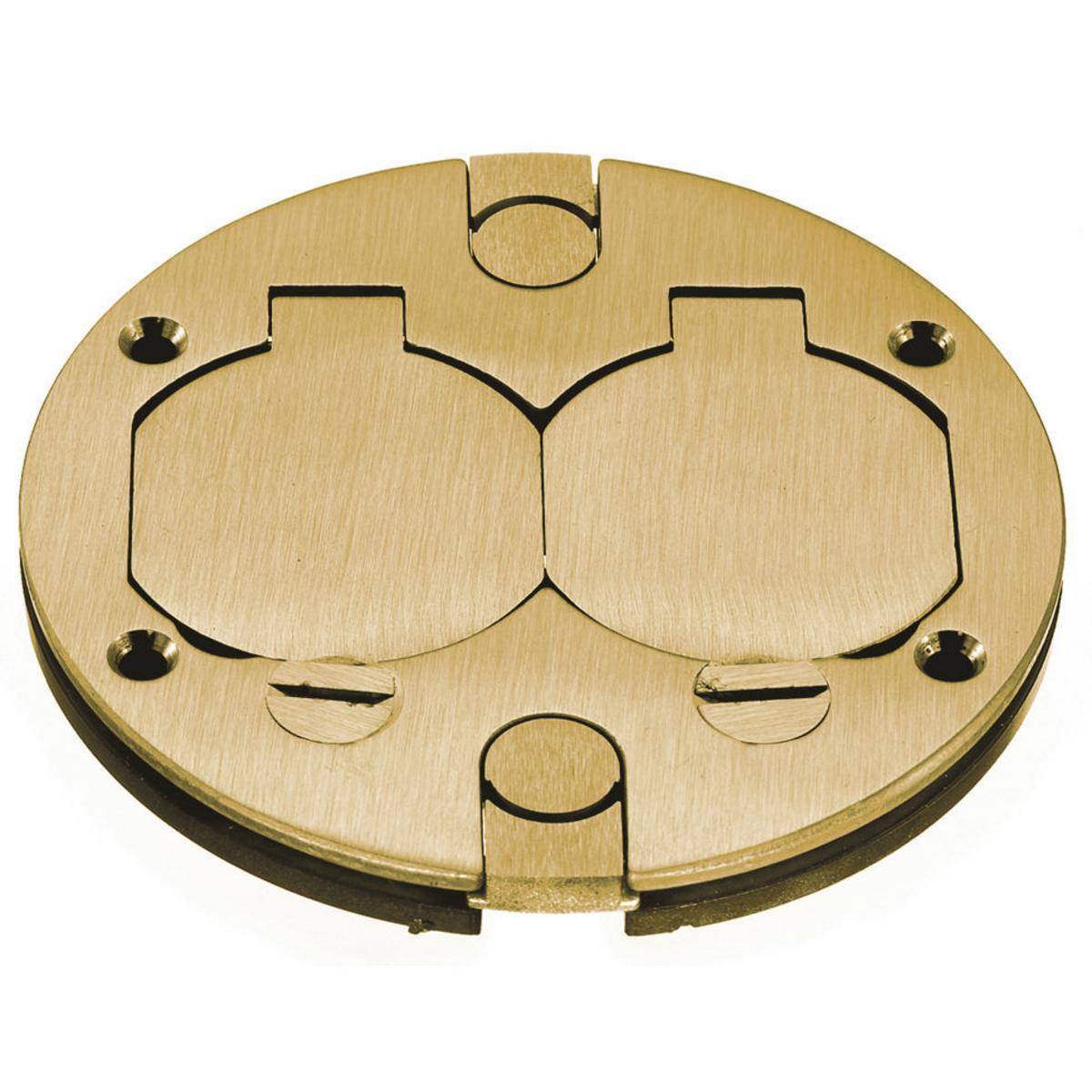 PREMISE WIRING BRS2RCA Replacement Poke Through Cover, 3.88 in Dia, 0.46 in D, Brass