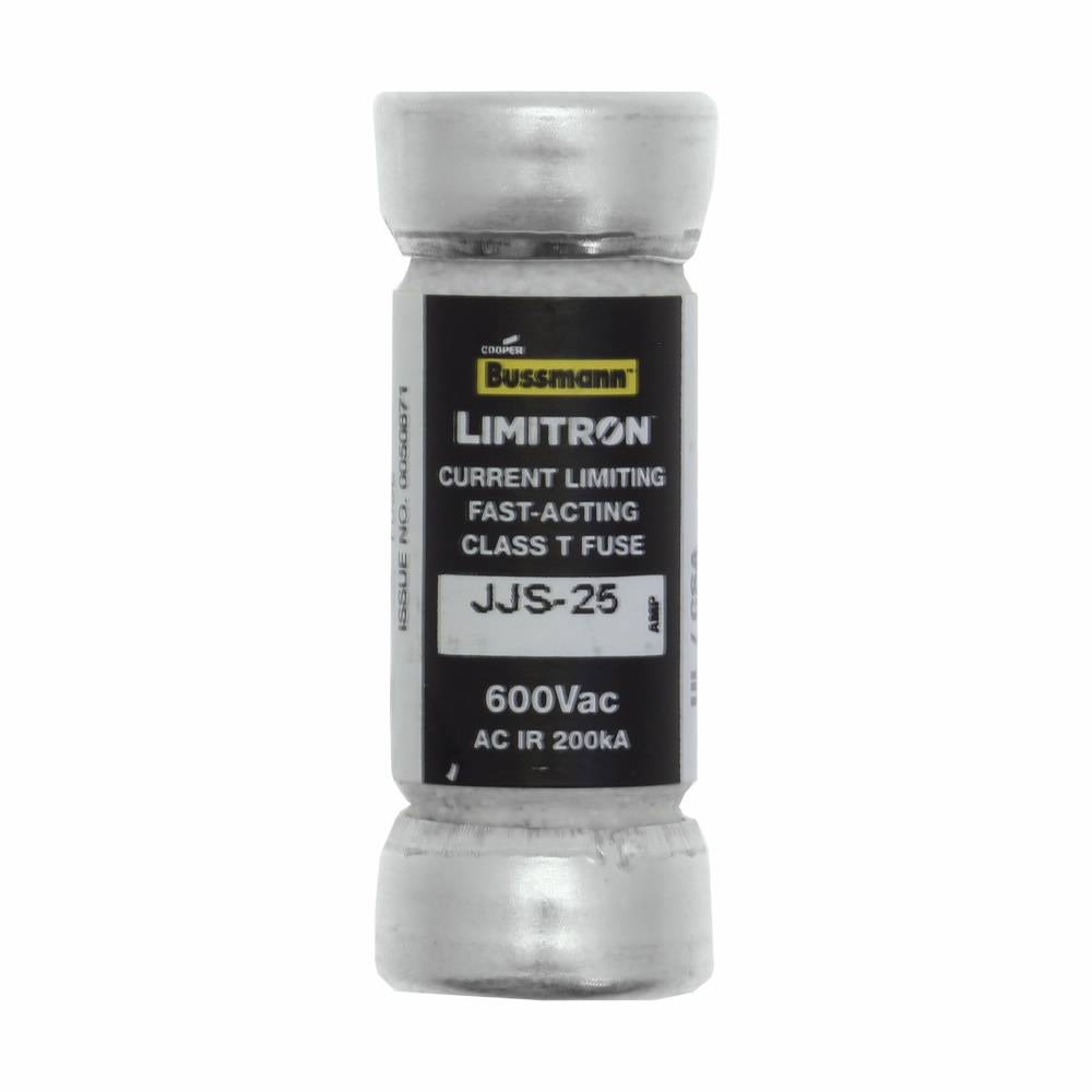 Bussmann Limitron™ Tron® JJS-25 Current Limiting Very Fast Acting Fuse, 25 A, 600 V, 200 kAIC Interrupt, T Class, Cylindrical Body