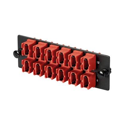 Panduit® Opticom® FAPH1224RDMPO Loaded Fiber Optic Adapter Panel, MPO™ End A, (24) OM1/OM2/OM3/OM4/OS1/OS2 Fiber