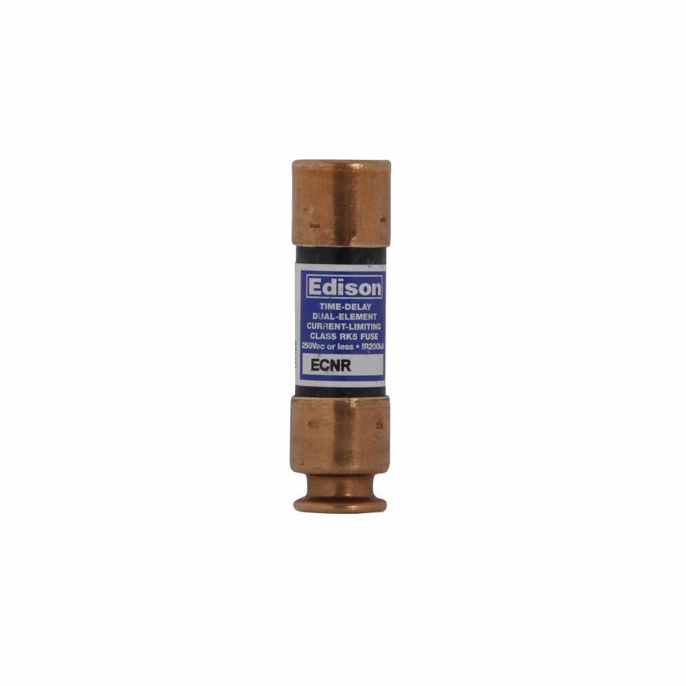 Bussmann Edison ECNR1 Time Delay Fuse, 1 A, 250 VAC/125 VDC, 200 kAIC Interrupt, RK5 Class