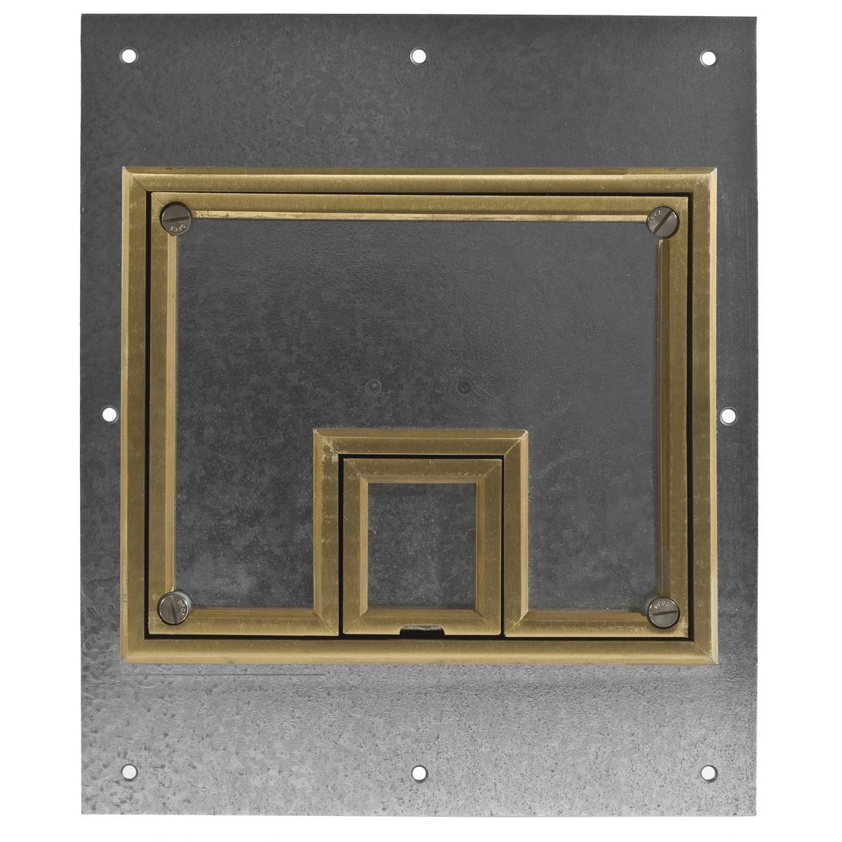 PREMISE WIRING CFB7CVRBRS CFB7G Beveled Edge Fabricated Floor Box Cover, 12-1/2 in L x 10-1/2 in W, Metal
