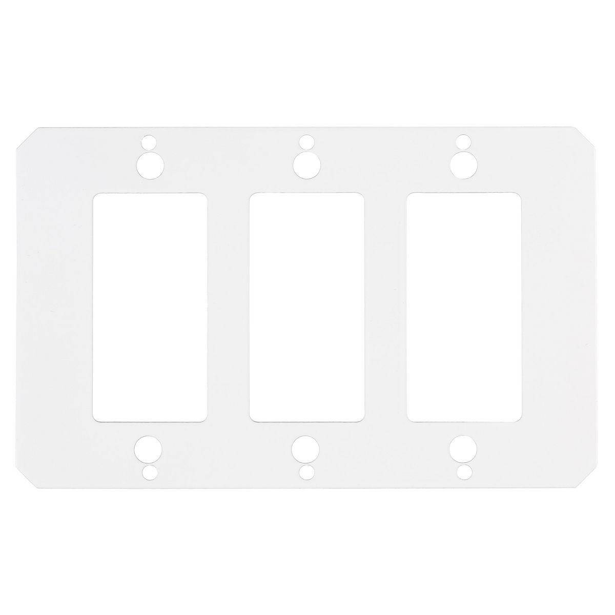Wiring Device-Kellems SystemOne S1R10CSPT Standard NEMA Spacing Center Sub Plate With (3) Style Line® Decorator Opening, 4.18 in L x 6.72 in W x 0.06 in D, Steel