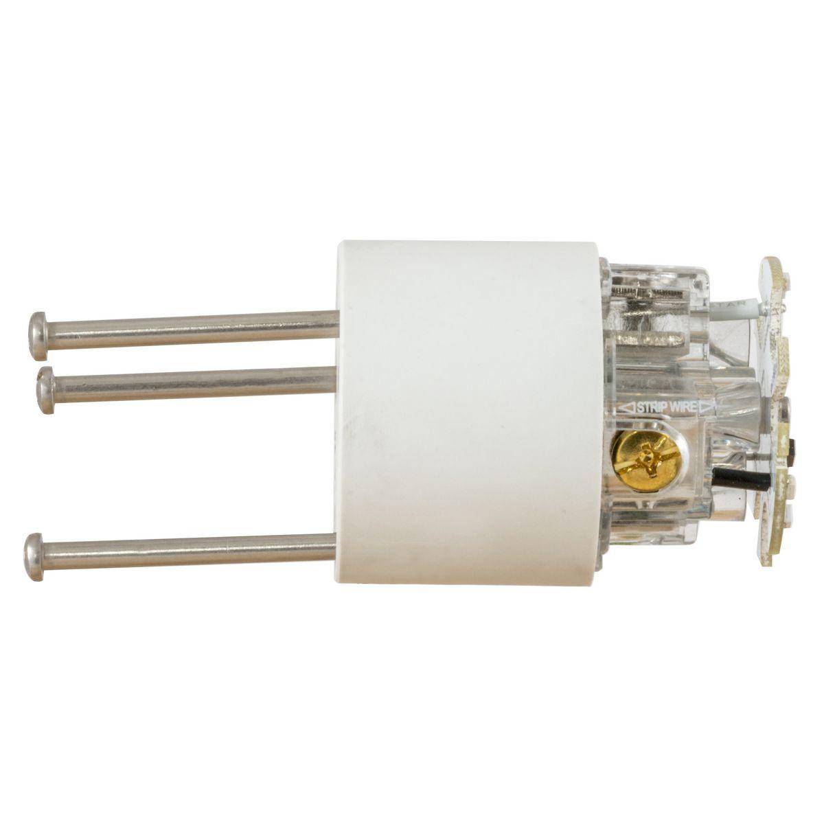 Wiring Device-Kellems Twist-Lock® HBL27W47WC 1-Phase Female Grounding Insulated Illuminated Watertight Standard Cord Mount Locking Connector, 125 VAC, 20 A, 2 Poles, 3 Wires, Clear
