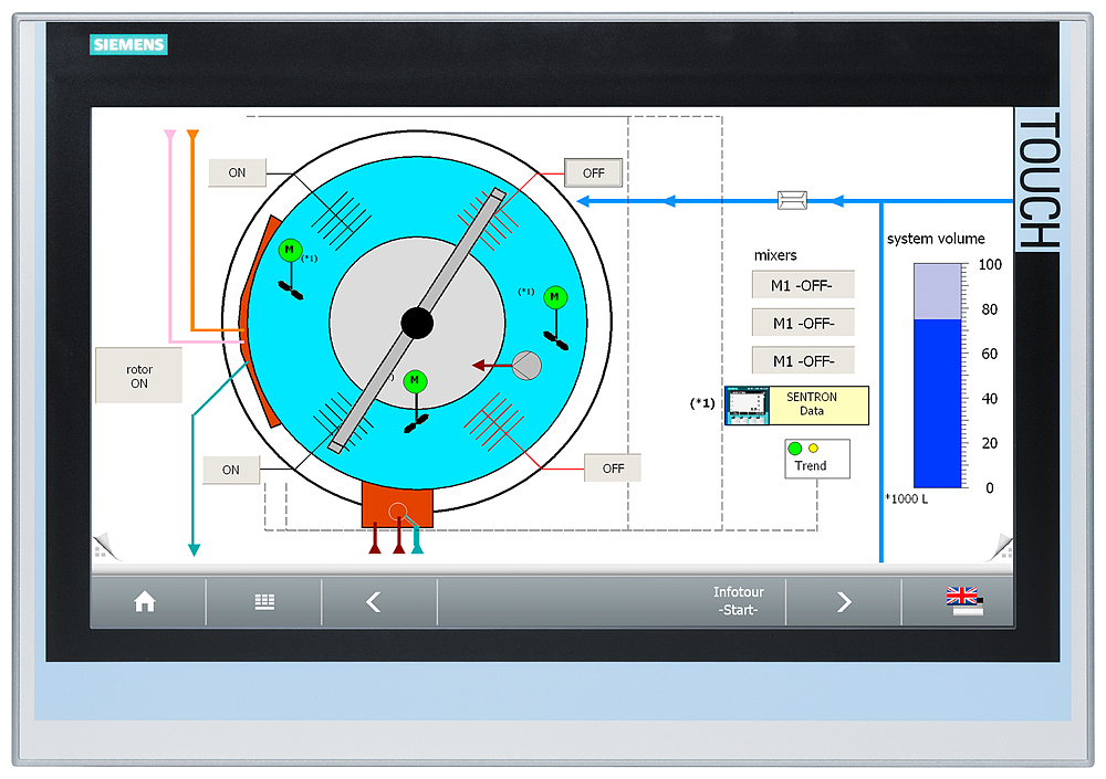 Siemens SIPLUS 6AG11240UC024AX1 HMI TP1900 Widescreen TFT Comfort Panel, 19 in Screen, 1366 x 768 pixel