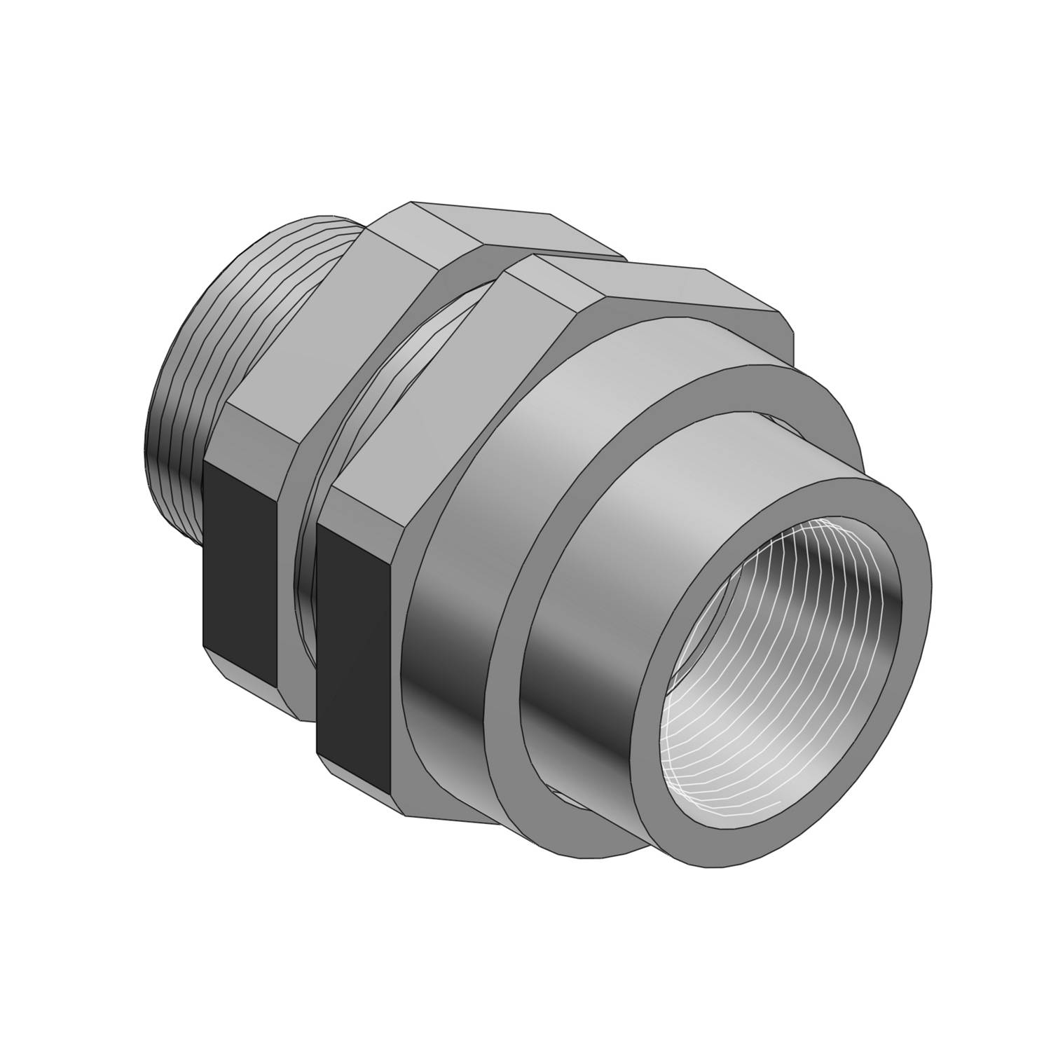 T&B® Industrial Fitting UNY-405-TB 3-Piece Coupling Dust-Ignitionproof Male Explosionproof Conduit Union, 1-1/4 in, Steel, Electro Galvanized