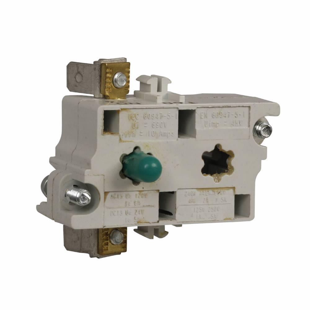 EATON 10250T60E Heavy Duty Logic Level Oil/Watertight Contact Block, 30.5 mm, 1NO Contact, 0.5 A at 120 VAC/VDC Contact, Palladium Contact, Gray
