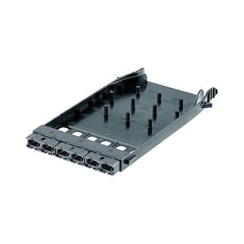 Panduit® HD Flex™ FHMP-6-ABL Rear Loading Fiber Adapter Panel With Type A Key-Up/Down Black Adapter, MPO™ End A, (6