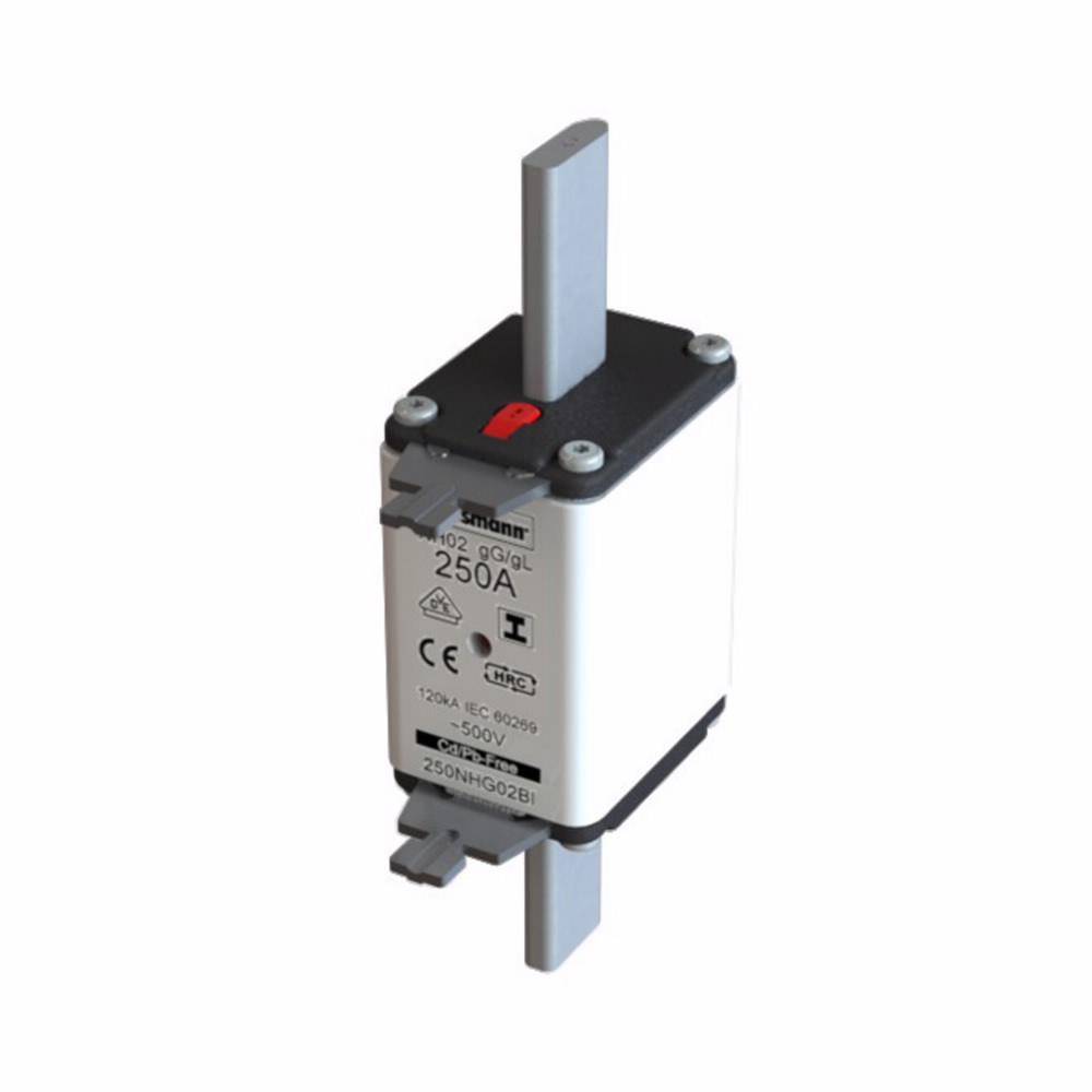 Bussmann 250NHG02BI Size 02 Dual Indicator Low Voltage NH Fuse Link, 500 V, 250 A, For Use With Class C/gG/gL Fuse, Ceramic