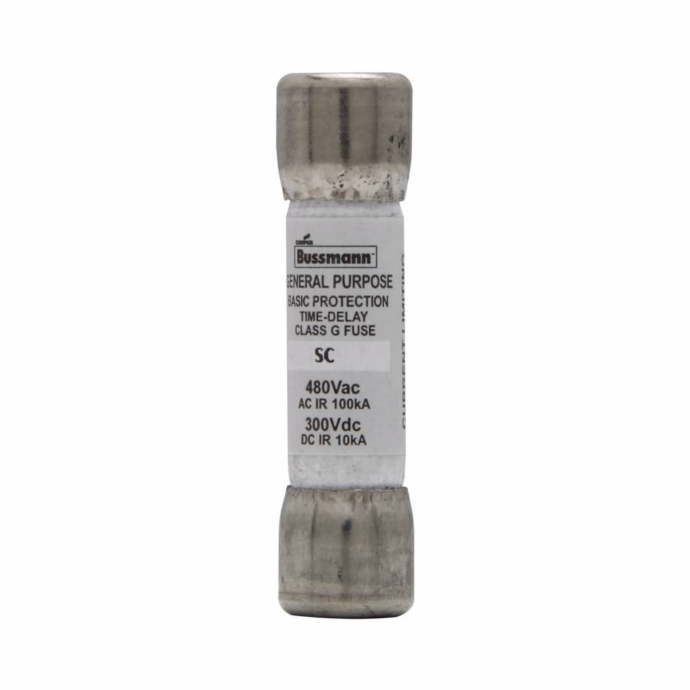 Bussmann BP/SC-30 Current Limiting Fast Acting Time Delay Cartridge Fuse, 20 A, 480 VAC/300 VDC, 10/100 kA Interrupt, G Class