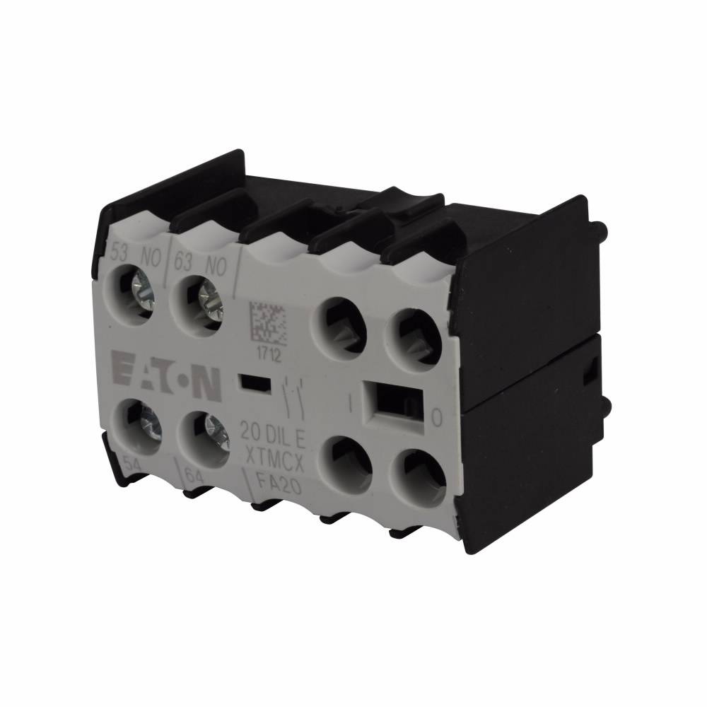 EATON XTMCXFA20 2-Pole Auxiliary Contact With Screw Terminal, 600 VAC, 1.5 to 10 A, 2 Contacts
