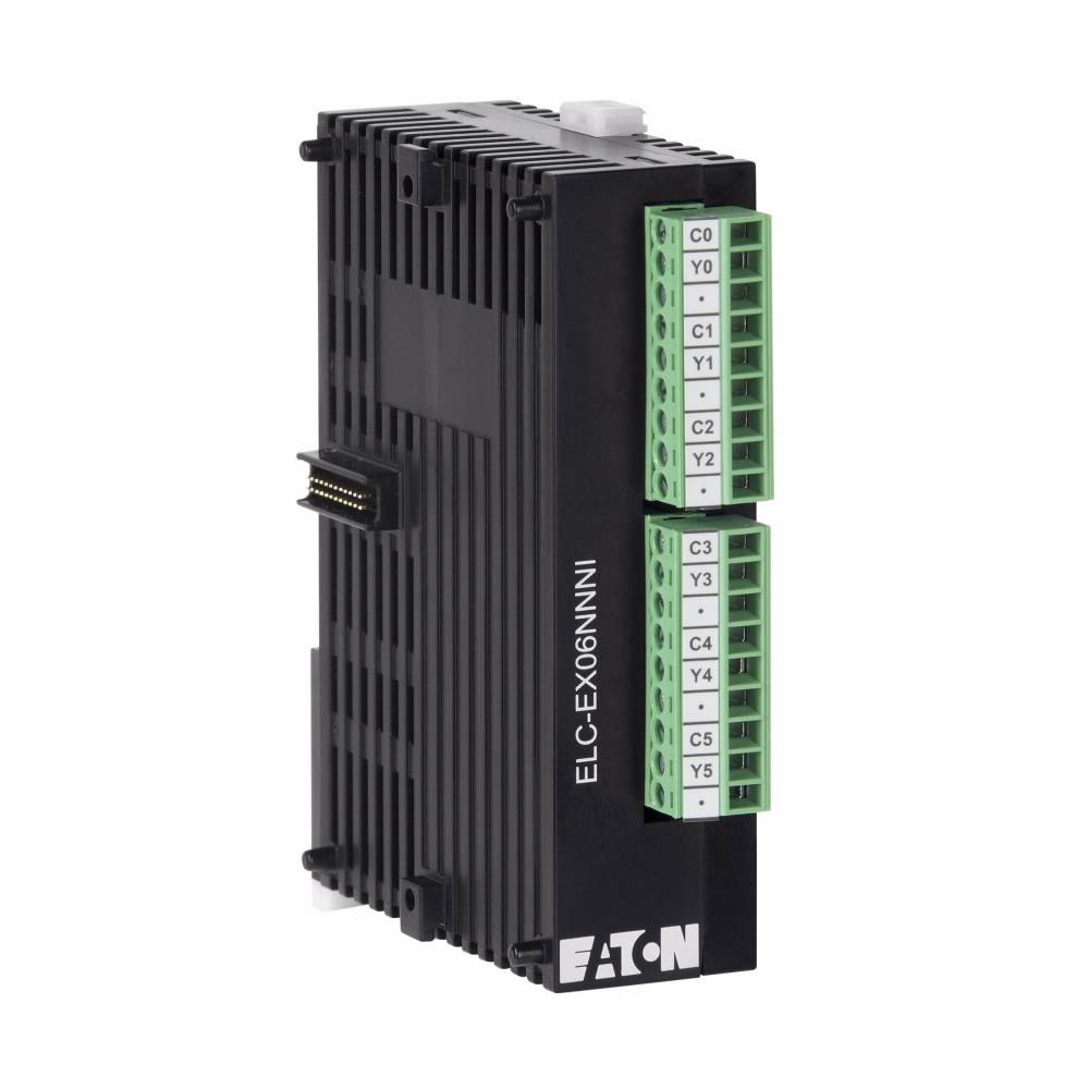 EATON ELC-EX06NNNI Right Side Bus Digital Expansion Module Telephone Coaxial Jack, 24 VDC, 70 mA, 6 Inputs, 6 Outputs