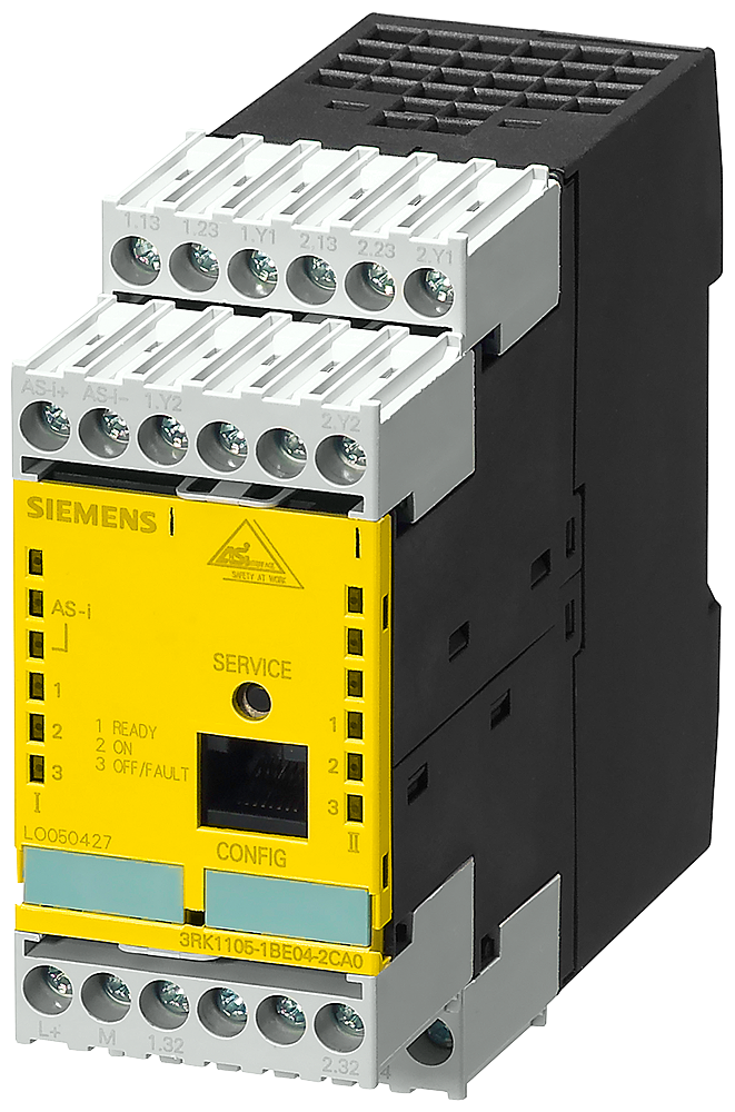 Siemens 3RK1105-1AE04-2CA0 Type 3 Extended Safety Monitor w/ Screw Terminal, 40 ms Response