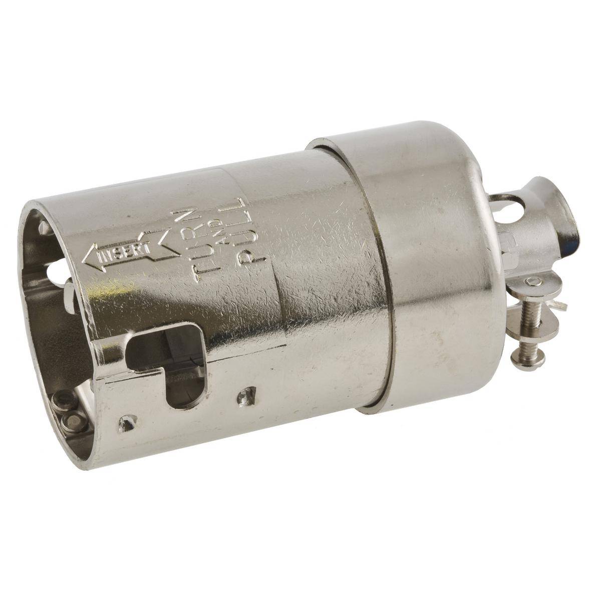 Wiring Device-Kellems HBL63CM65 HBL® 1-Phase Grounding Cord Mount Locking Plug, 125/250 VAC, 50 A, 3 Poles, 4 Wires, Metallic