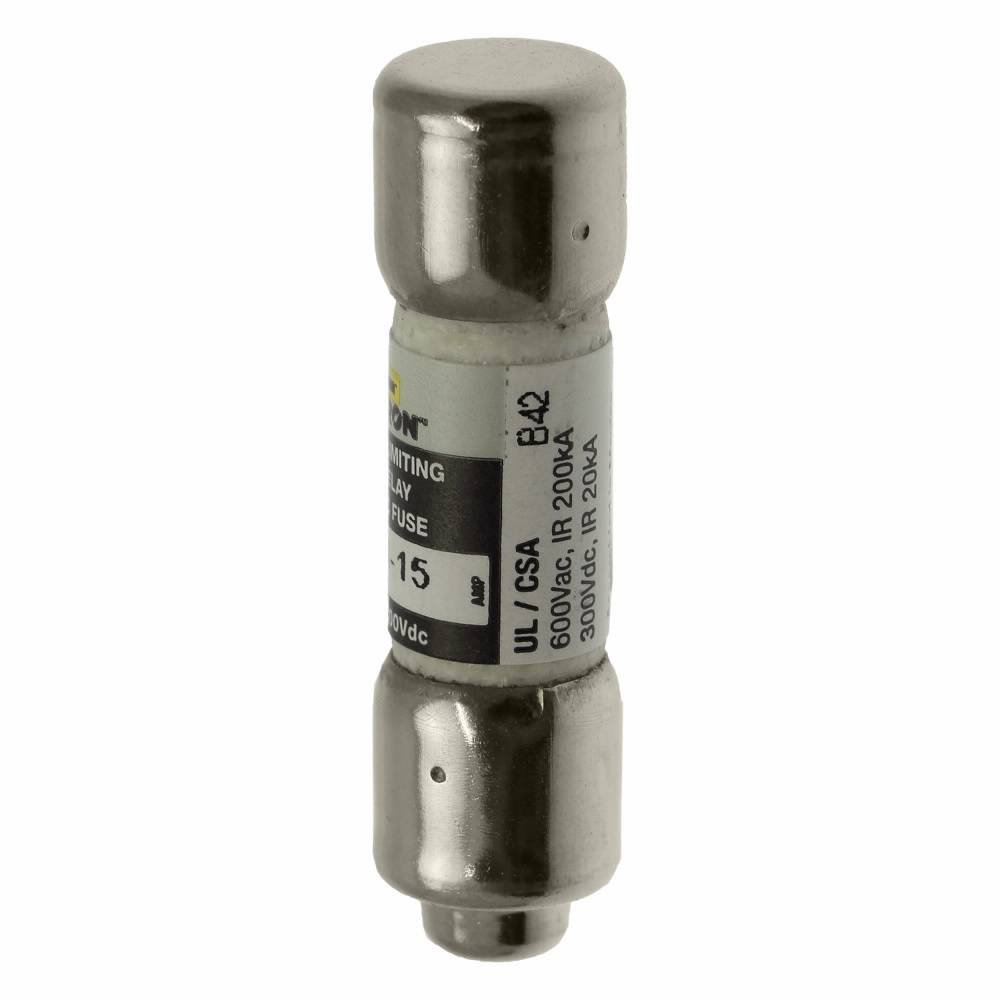 Bussmann CC-Tron® FNQ-R-15 Time Delay Fuse, 15 A, 600 VAC/300 VDC, 20/200 kA Interrupt, CC Class, Cylindrical Body