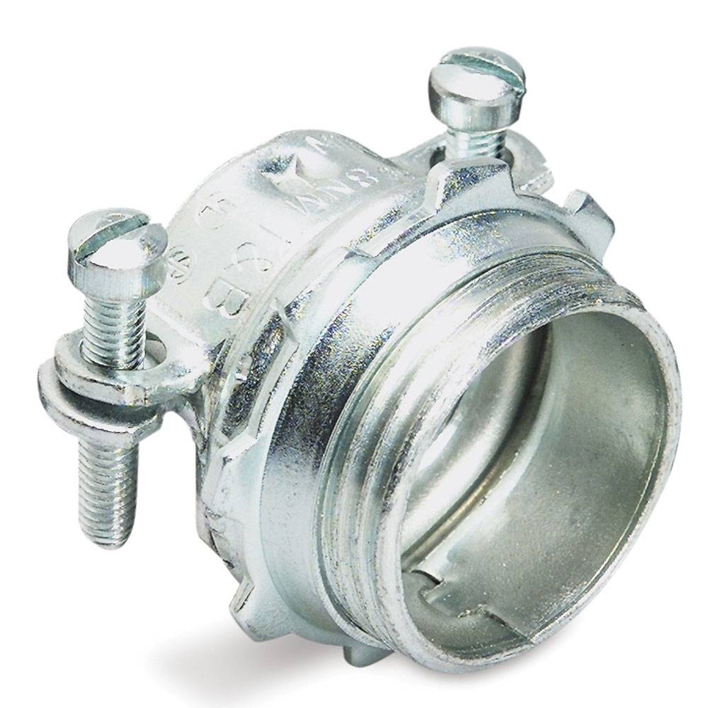 T&B® 3310 2-Screw Non-Insulated Cable Connector With Slotted Screw, 3-1/2 in Trade, 1.15 to 1.98 in Cable Openings, Malleable Iron, Electro-Zinc Plated