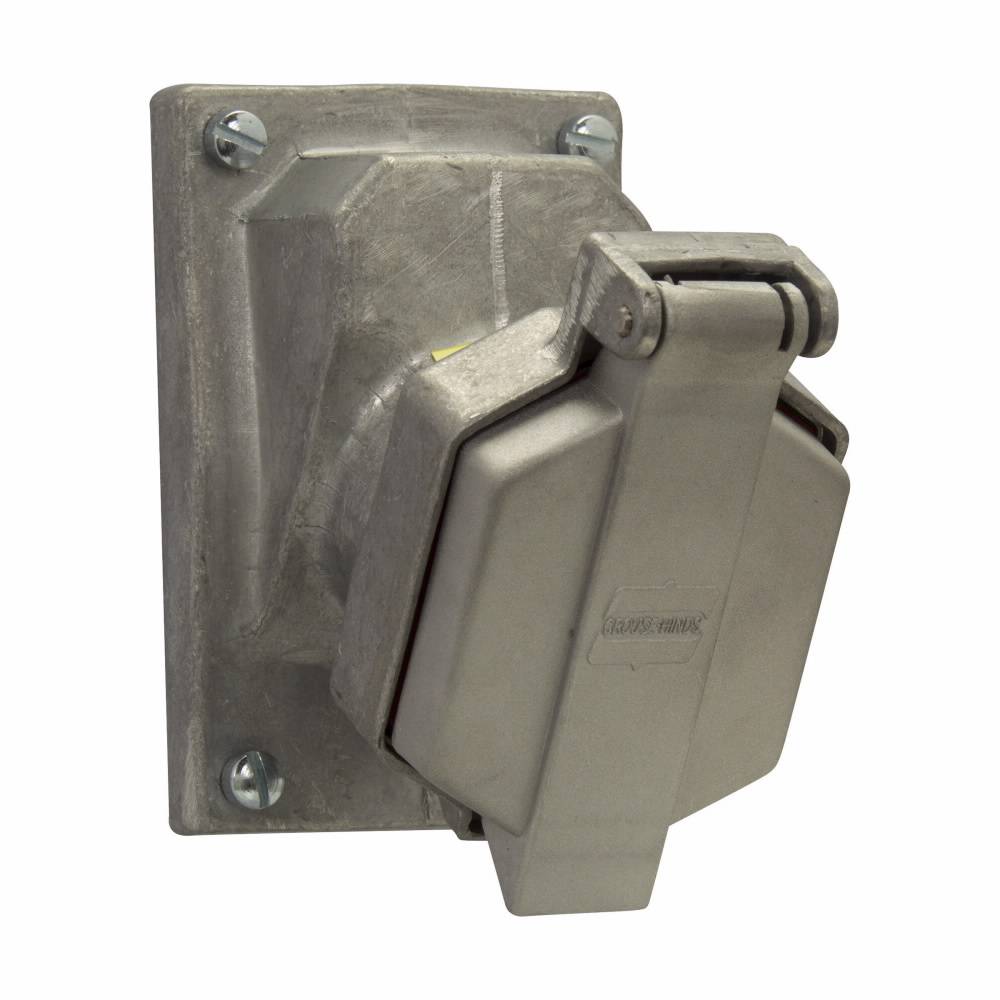EATON Crouse-Hinds Ark-Gard® ENR5201 Dead End Dust-Ignitionproof Explosionproof Raintight Pin and Sleeve Receptacle Unit, 125 VAC, 20 A, 2 Poles, 3 Wires