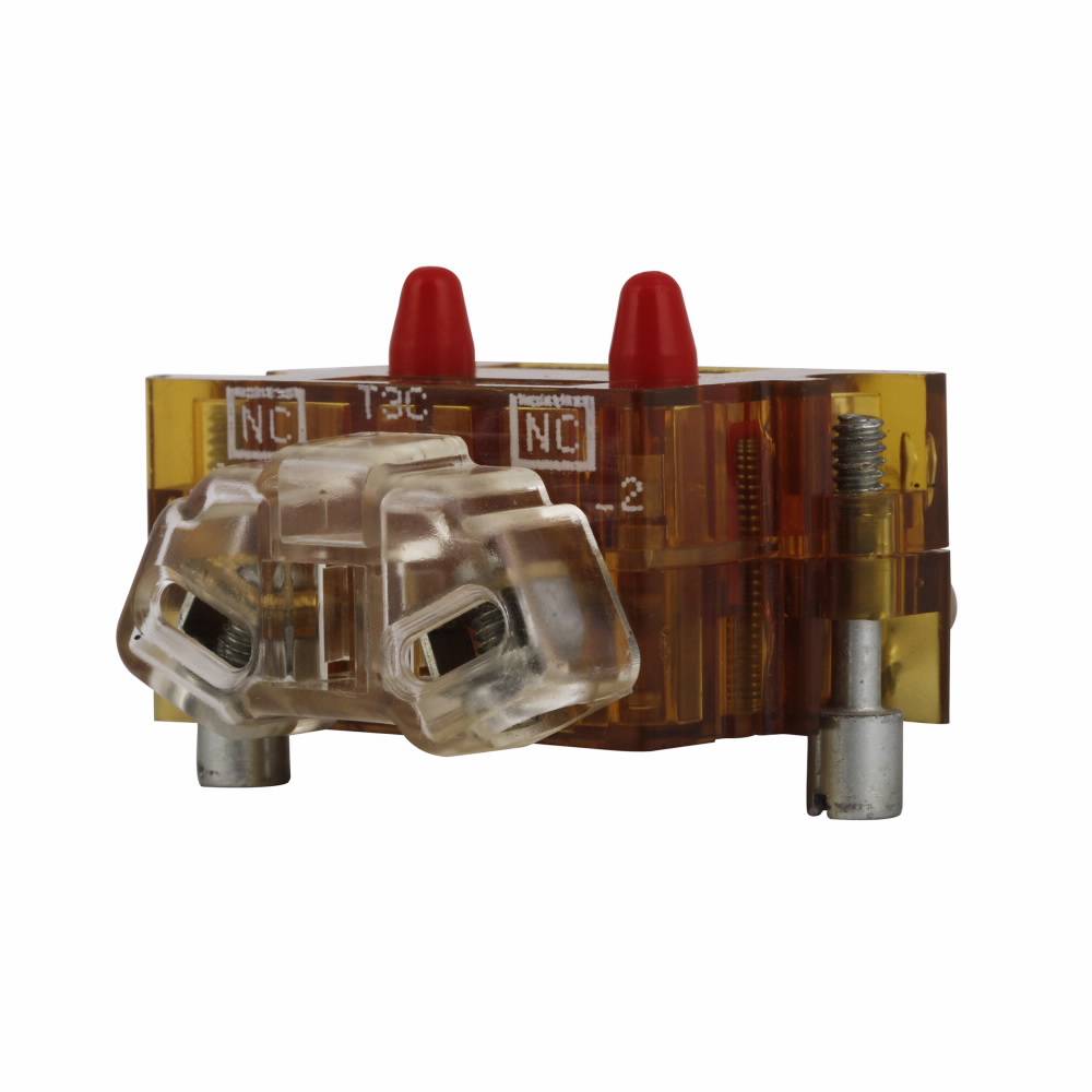 EATON 10250T3ECP Heavy Duty Logic Level Contact Block, 30.5 mm, 2NC Contact, 0.5 A at 120 VAC/VDC Contact, Palladium Contact, Amber