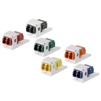 Panduit® CMDABLLCZIW Fiber Optic Adapter Module, LC Duplex Connector, 1 Port, OM1/OM2/OM3/OM4/OM4+/OS2 SignatureCore™ Small Form Factor Fiber