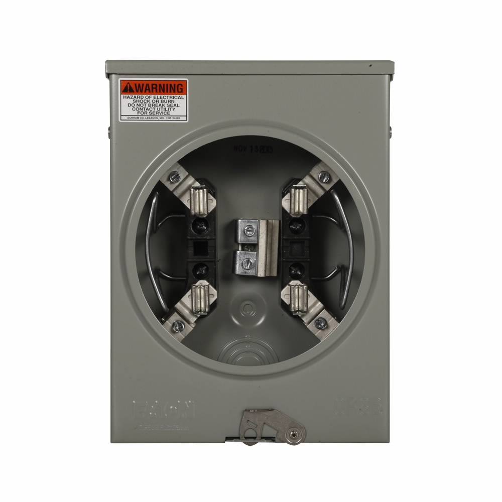 EATON Cutler-Hammer 1005826ACH 3-Wire 1-Position Residential Service Single Meter Socket With Horn Bypass, 600 VAC, 125 A, 1 Phase