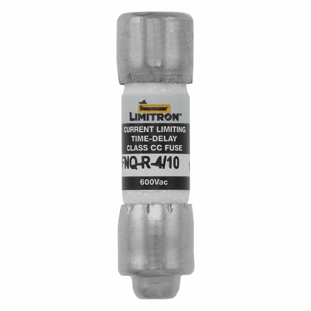 Bussmann CC-Tron® FNQ-R-4/10 Current Limiting Time Delay Fuse, 0.4 A, 600 V, 200 kAIC Interrupt, CC Class, Cylindrical Body
