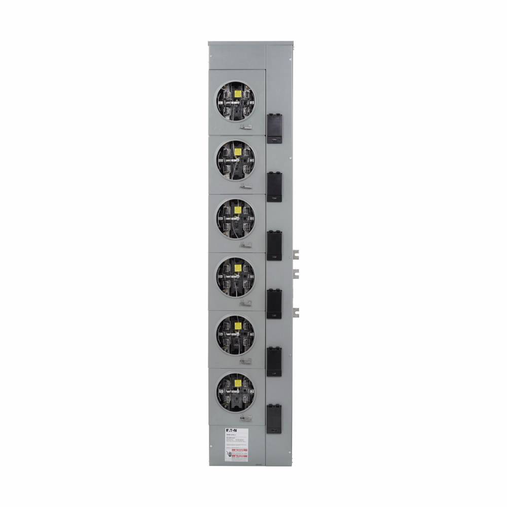 EATON 1009693CH 2-Position 3-Wire Horizontal Ganged Horn Bypass Meter Socket, 600 VAC, 100 A, 1 ph Phase