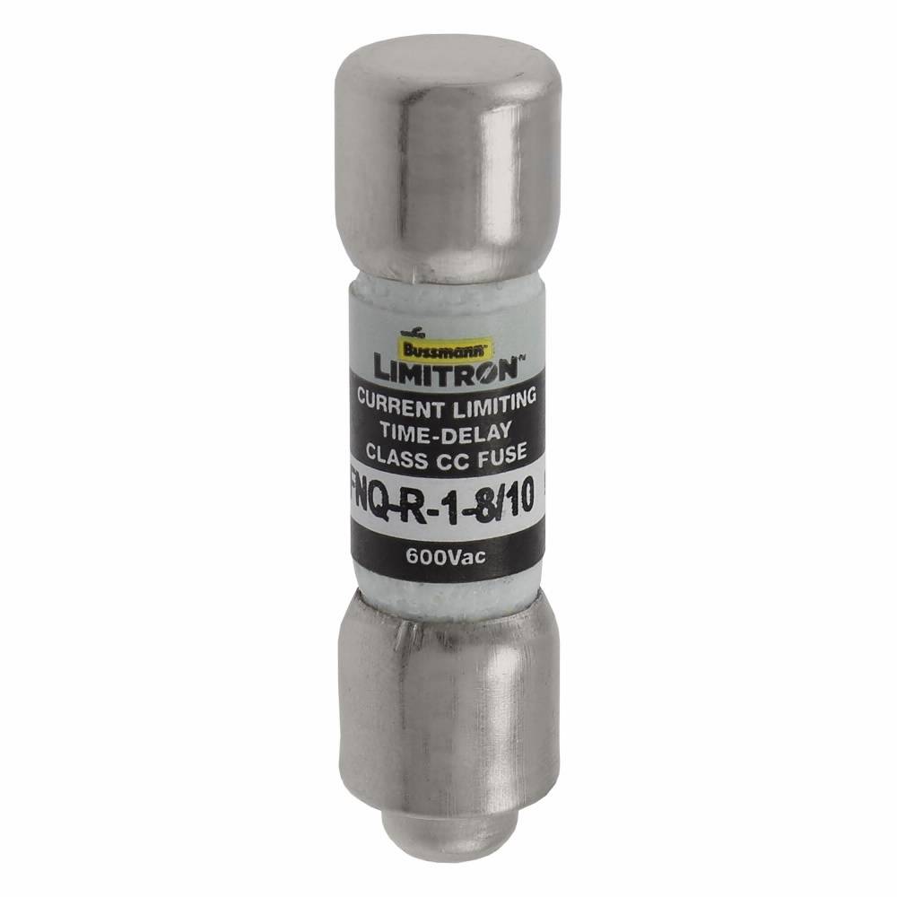 Bussmann CC-Tron® FNQ-R-1-8/10 Time Delay Fuse, 1.8 A, 600 V, 200 kA Interrupt, CC Class, Cylindrical Body