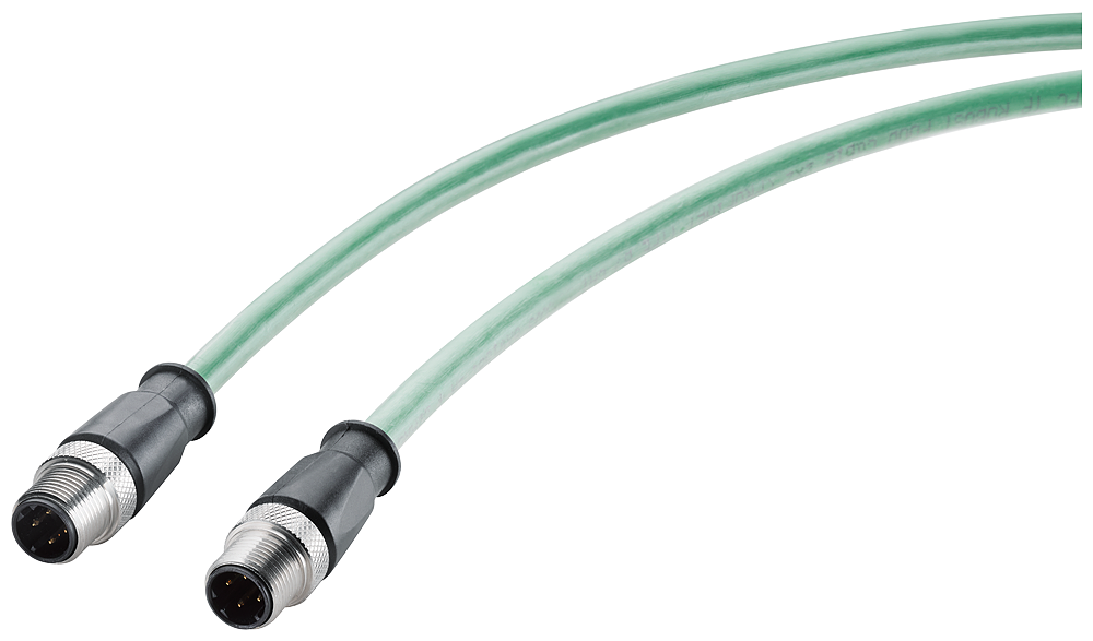 Siemens 6XV18815AH10 Cat 5e Flexible Pre-Assembled Robust Connecting Cable, 80 VAC, (4) 0.75, 1.55 sq-mm Braided Tin Plated Copper Conductor, 1 m L