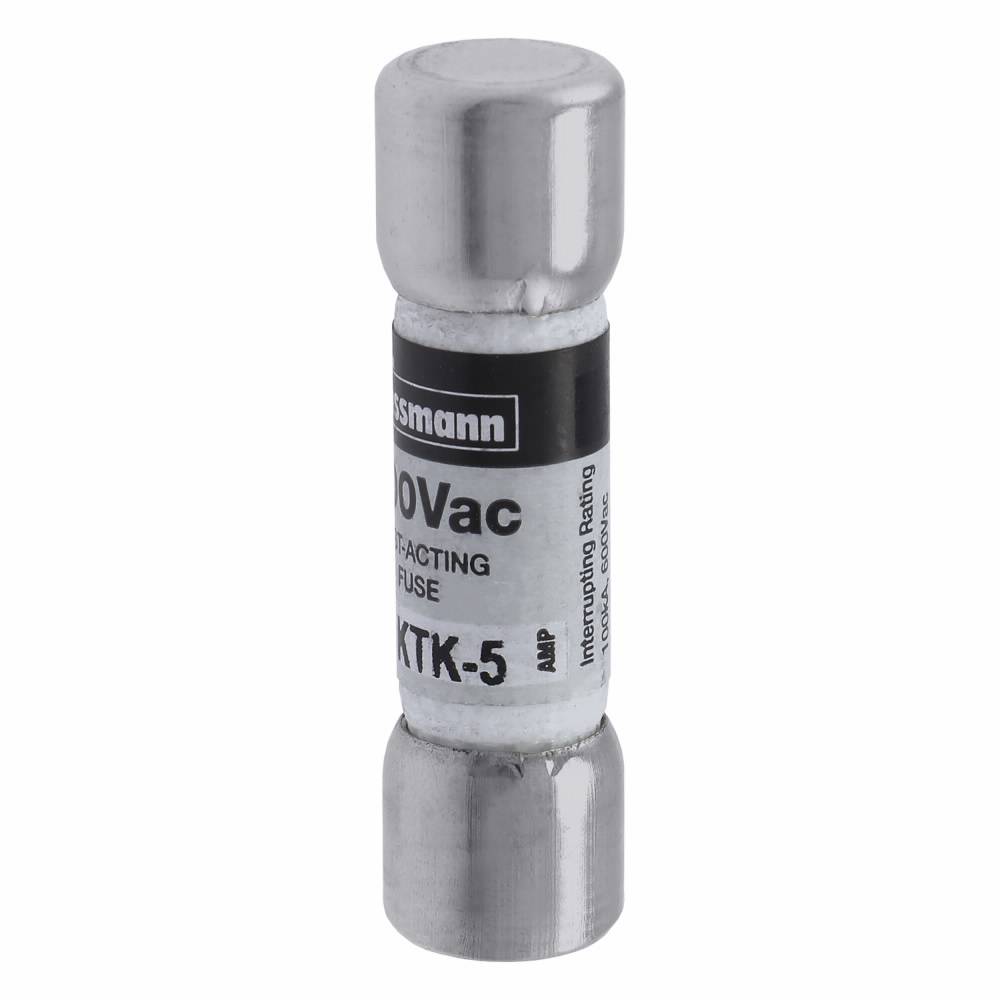 Bussmann Limitron™ KTK-5 Low Voltage Supplemental Fuse, 5 A, 600 VAC, 100 kAIC Interrupt, Class: Supplemental, Cartridge Body