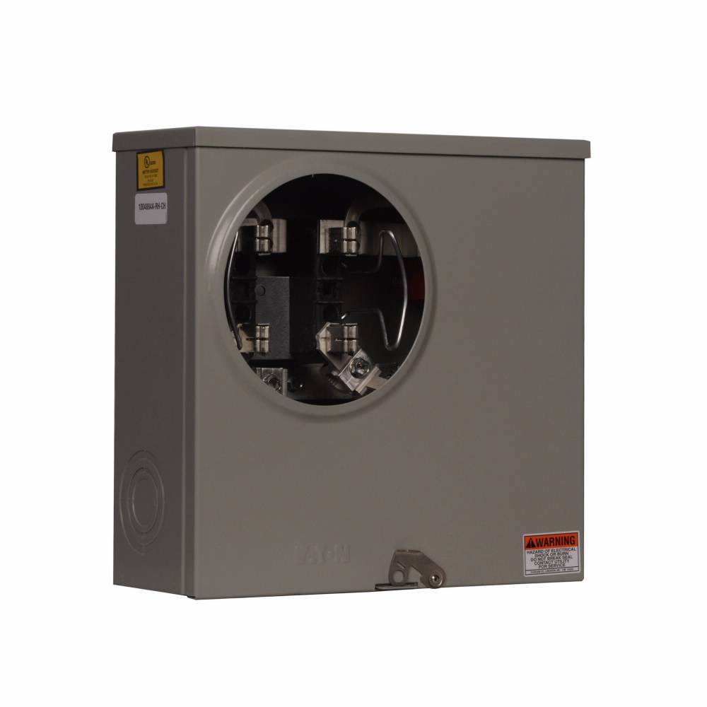 EATON 1004884ARHCH 1-Position 3-Wire Horn Bypass Meter Socket, 600 VAC, 200 A, 1 ph Phase