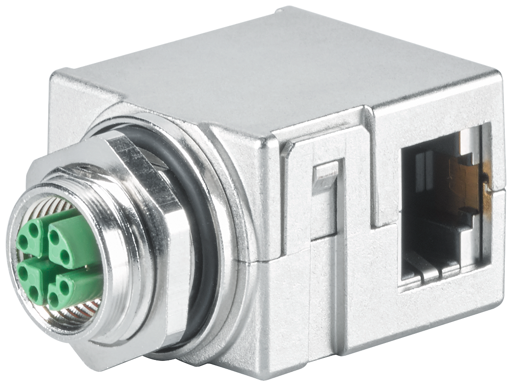 Siemens 6GK19010DM402AA5 Cabinet Bushing, For Use w/ Control Cabinet Feedthrough for Transition from M12 Connector Type X-Coded, IP65/67 to RJ45 IP20 Connector, Cat 6a Cable, Metal