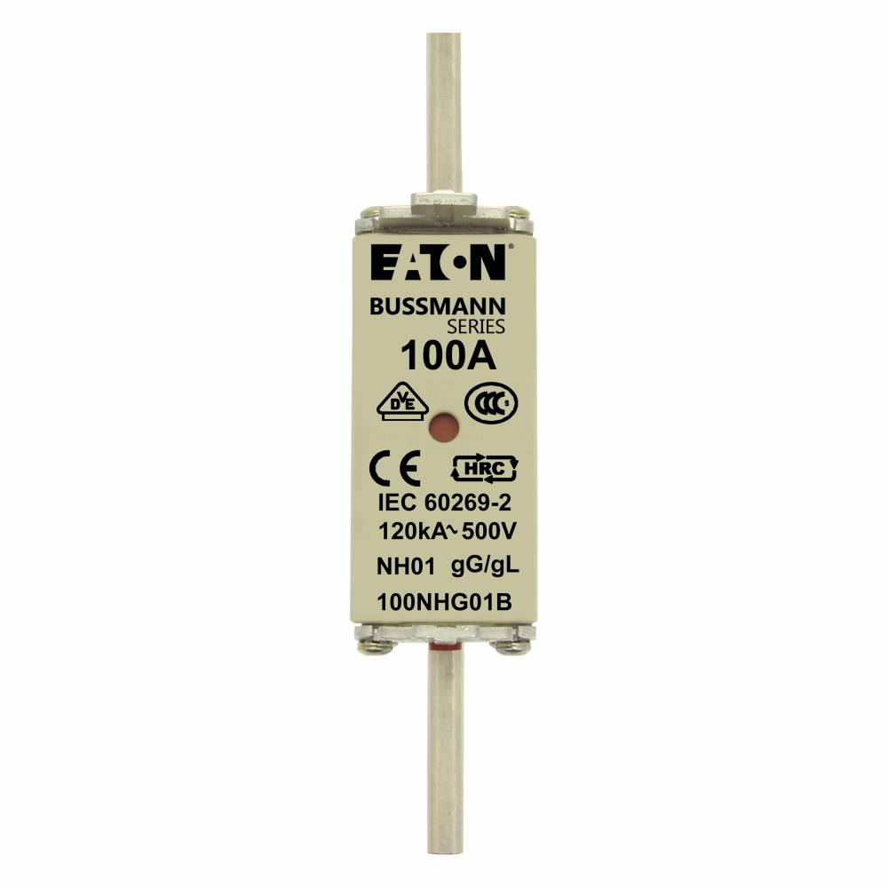 Edison 100NHG01B Fuse Link With Metal Gripping Lug, 500 VAC, 100 A