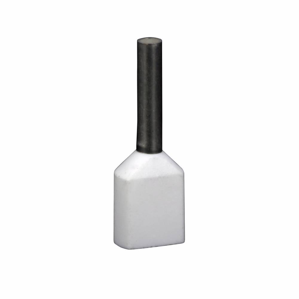 EATON XBAFT1 IEC-XB Non-Insulated Twin Ferrule, 20 AWG, 0.59 in L, Soft Electrolytic Copper, White
