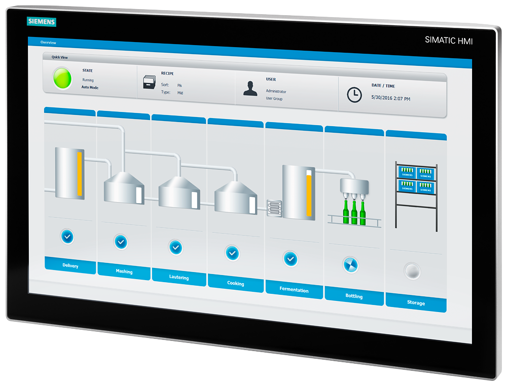 Siemens SIMATIC 6AV78634MA002AA0 IFP2200 Industrial Flat Panel, 22 in Screen, 1920 x 1080 pixel