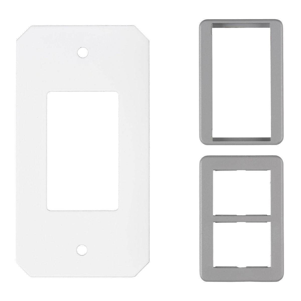 Wiring Device-Kellems SystemOne S1R10CSPK Standard Center Sub Plate With (1) TrakJack Series II Opening and (2) Bezel Frames, 4.18 in L x 2.22 in W x 0.06 in D, Steel